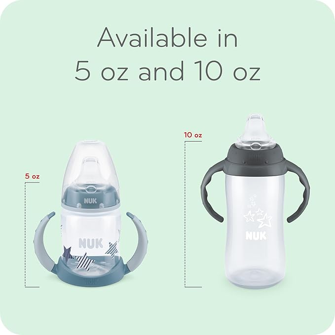 NUK Learner Cup, 10 oz, 2 Pack, 8+ Months – BPA Free, Spill Proof Sippy Cup - Image 5