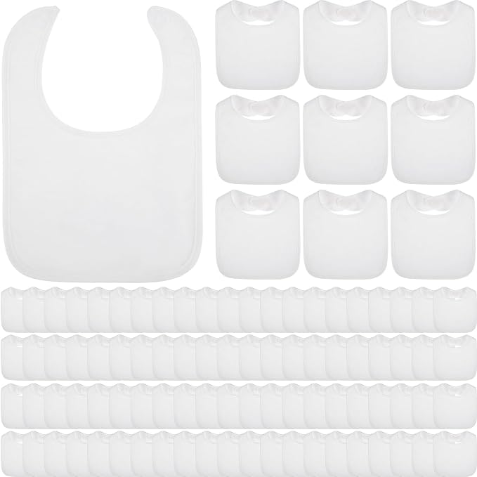 Toulite 6 Pcs White Bibs for Baby Washable Reusable Waterproof Cotton Feeder by Toulite