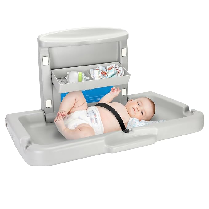 Commercial Baby Changing Station Diaper Wall Mount, Foldable Baby Change by QnemaeiHome