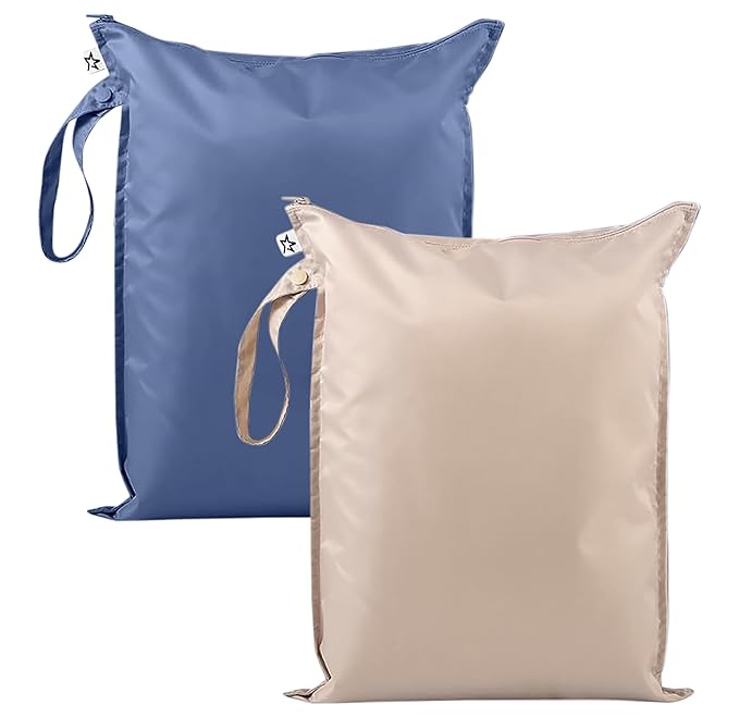 Tiny Twinkle Wet Dry Bag – 2 Pack Reusable Waterproof & Mess Proof Wet Bags by TinyTwinkle