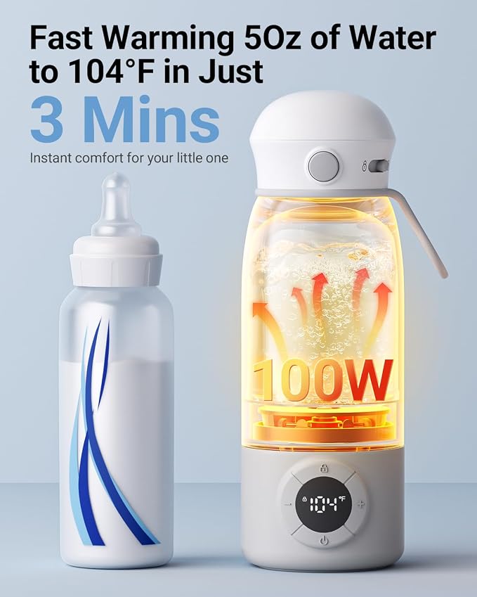 Bear Portable Bottle Warmer for Travel, Milk Warmer for Breastmilk Formula - Image 3