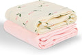 Muslin Swaddle Blankets for Newborns, 2 Pack Large 40 x 40 Inches, 100% Cotton by Synrroe