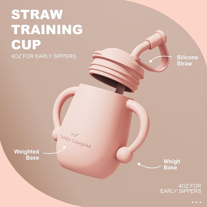 Cuddle Campus Pack of 2 Silicone Baby Training Cup, Shatterproof Toddler Sippy - Image 4