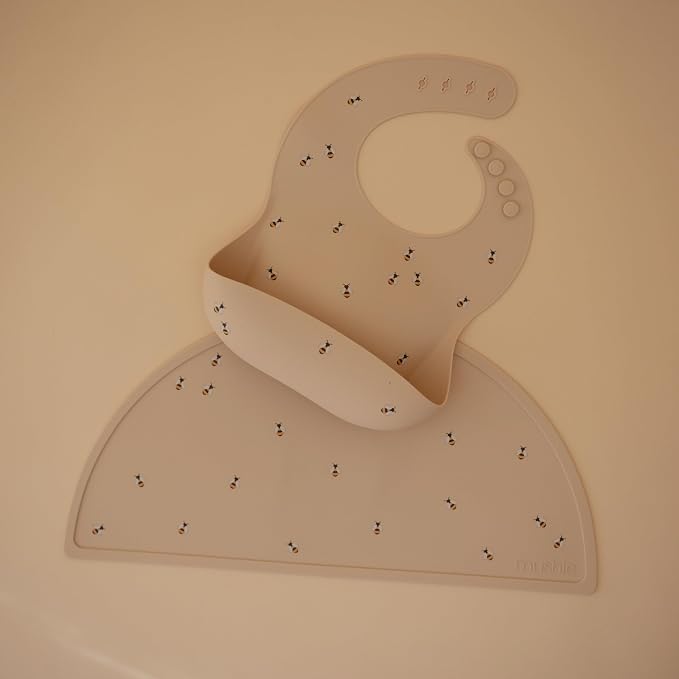 mushie Silicone Baby Bib | Adjustable Fit Waterproof Bibs - Image 2