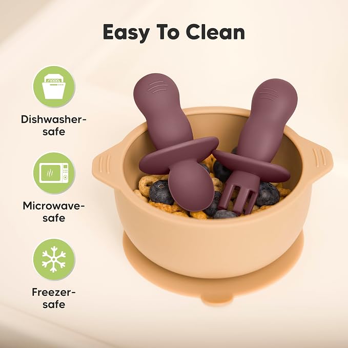 KeaBabies 4-Pack Silicone Baby Spoons and Forks Set - Image 5