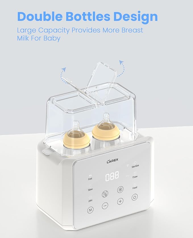 LAREX Double Bottle Warmer, 11-in-1 Fast Baby Bottle Warmer - Image 7