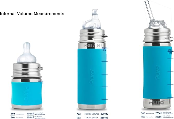 Pura Kiki 11oz/325ml Stainless Steel Straw Bottle w/Sleeve, 100% Plastic-Free - Image 5
