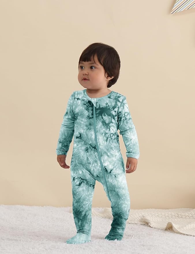 Jimonda Baby Girls Boys Footed Pajamas, Rayon From Bamboo, 2 Way Zipper Long - Image 4