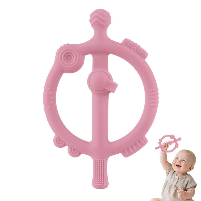 Chuya Baby Teething Toys with Easy-Hold Ring Sticks Baby Teether Toy by Chuya