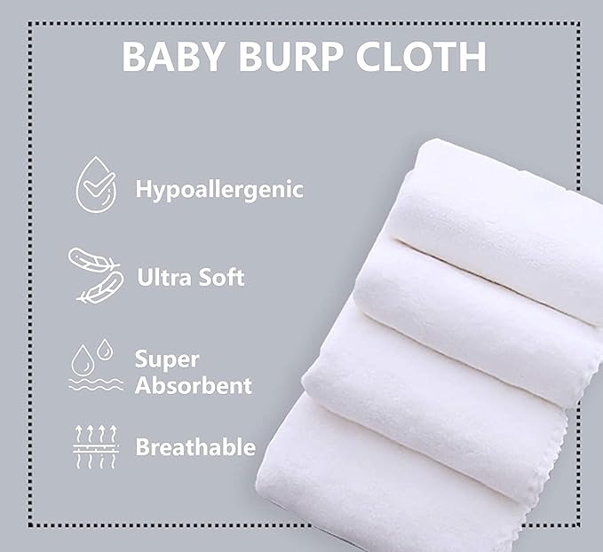 20 Pack Large Burp Cloths for Baby - Image 4