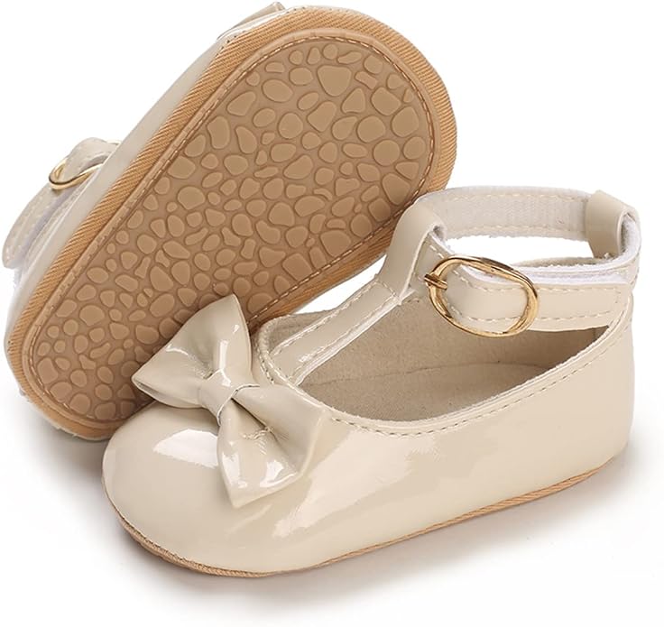 COSANKIM Baby Girls Mary Jane Flats Shoes Anti-Slip Rubber Sole Infant Toddler by COSANKIM
