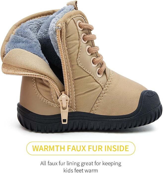 BMCiTYBM Toddler Baby Winter Snow Boots Boy Girl Faux Fur Warm Non Slip First - Image 4