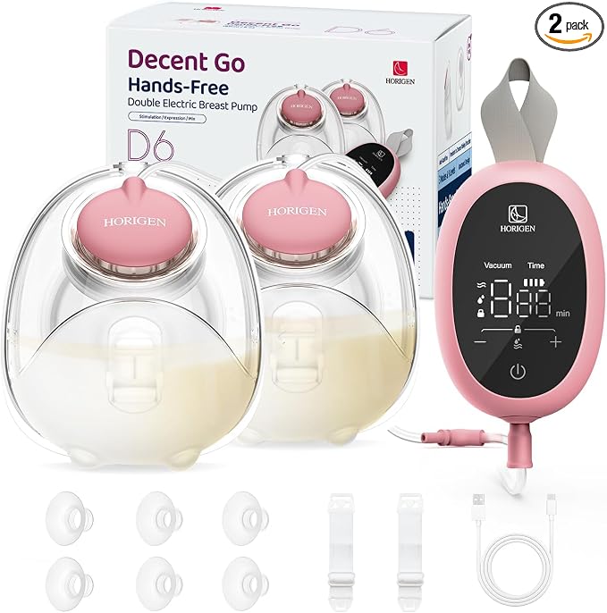 Breast Pump Hands Free D6, Ultra-Lightweight Wearable Breast Pump - 25mm by HORIGEN
