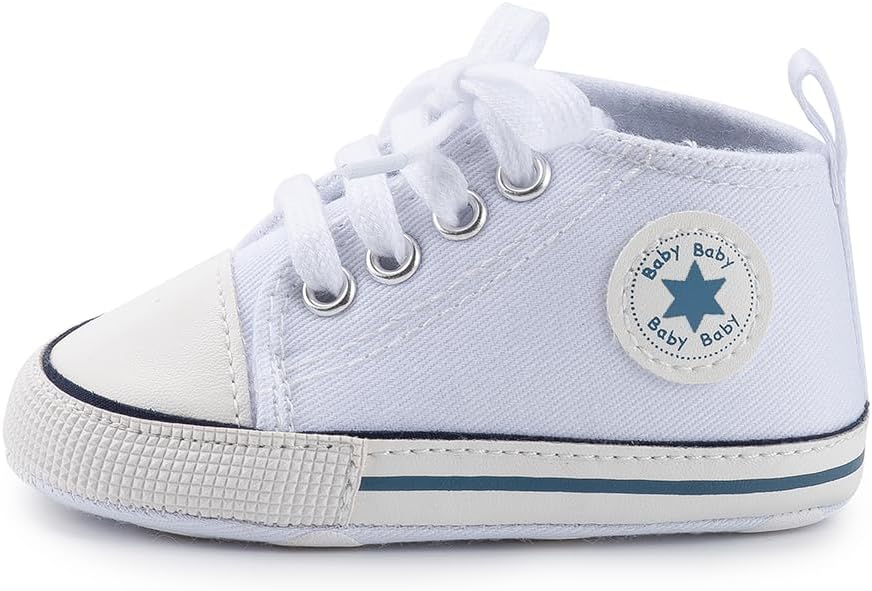 Meckior Baby Girls Boys Canvas Sneakers Soft Sole High-Top Ankle Infant First - Image 6