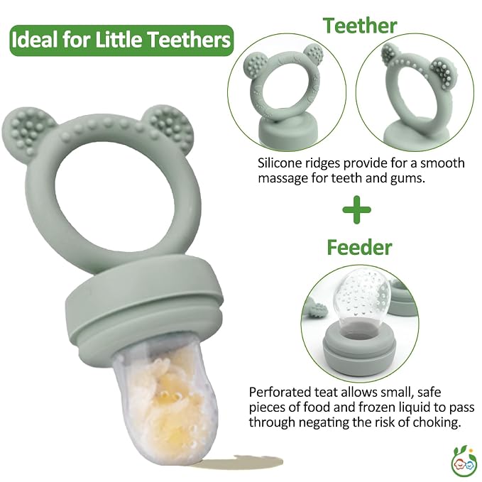Silicone Baby Fruit Food Feeder & Mini Freezer Nibble Tray, Breastmilk Popsicle - Image 6