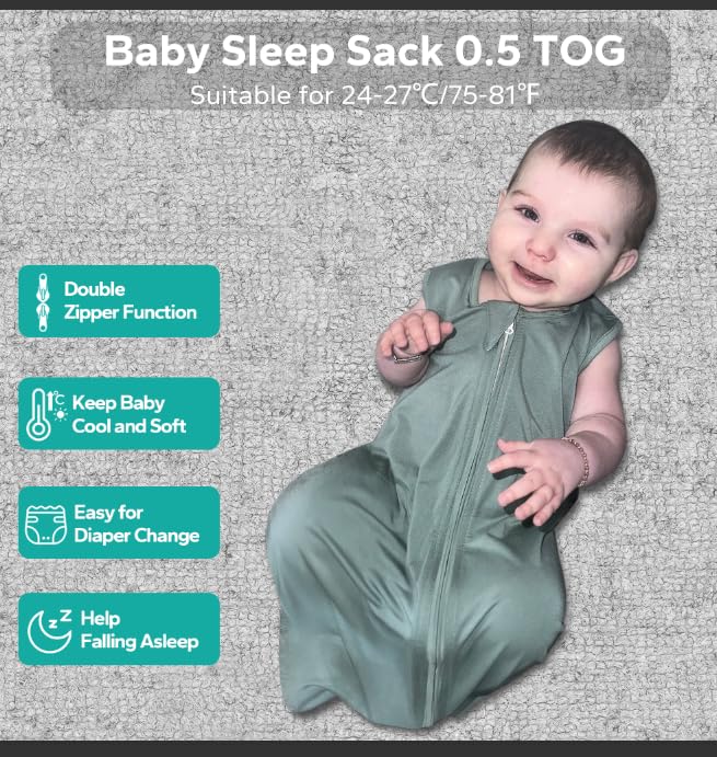 Rayon Made from Bamboo Sleep Sack, 0.5 TOG Wearable Blanket Baby, Lightweight - Image 4