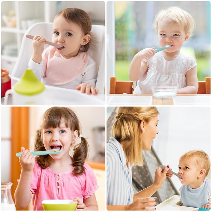 Vicloon Silicone Baby Fork and Spoon Set, First Stage Feeding Set, Dishwasher - Image 7
