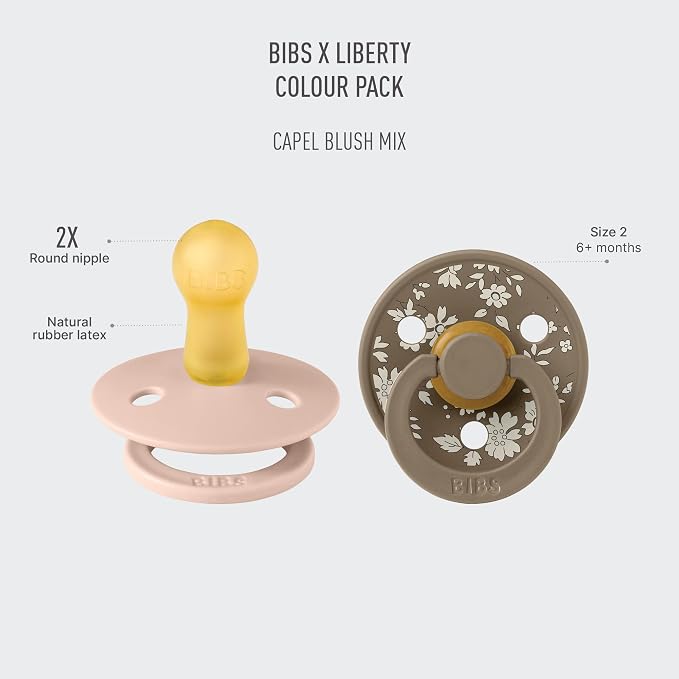 BIBS Colour Liberty Soother 2-Pack, BPA Free Dummy Pacifier, Round Nipple. - Image 2