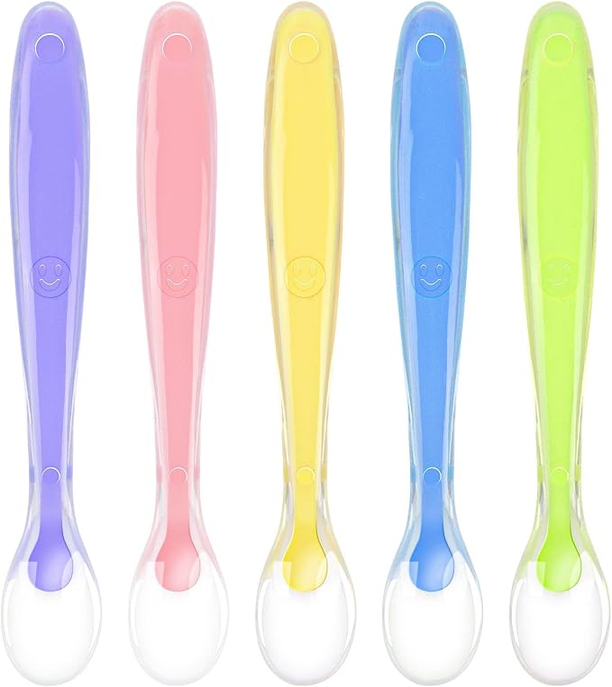 Vicloon Baby Silicone Spoons, Infants Utensils Feeding Supplies, Soft Tip BPA by Vicloon