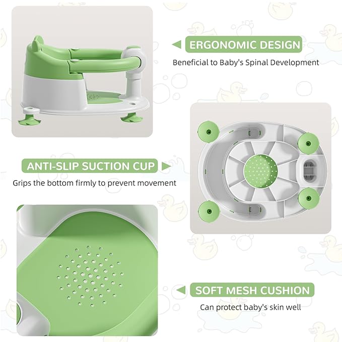 Baby Bath Seat for Babies 6 Months & up, Non-Slip Toddler Bath Seats for Babies - Image 4