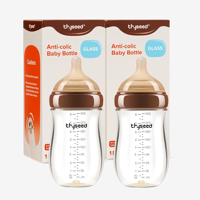 Thyseed Glass Natural Anti-Colic Baby Bottles | Newborn Breast Like Nursing by thyseed