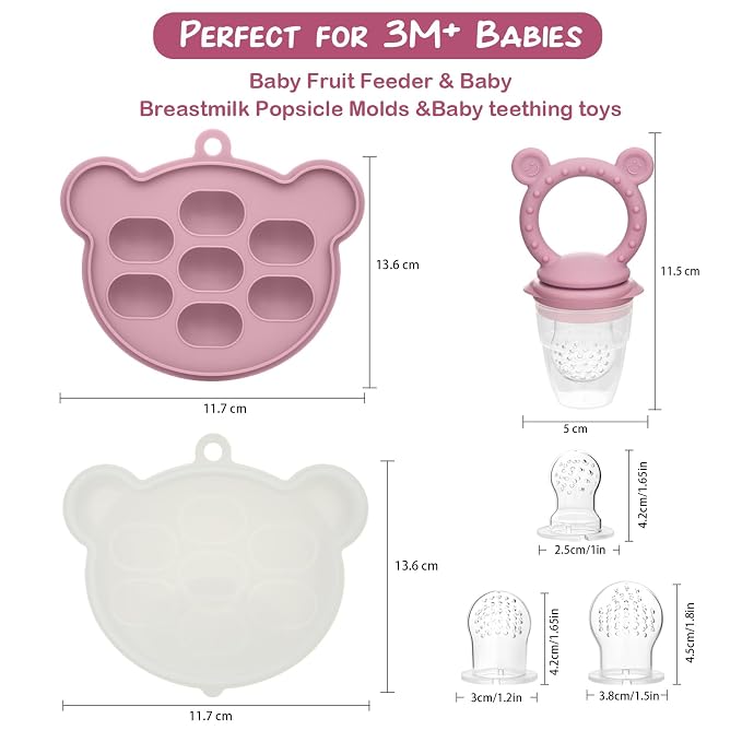 WAJIAYON Baby Breastmilk Popsicle Molds & Baby Fruit Feeder, Infant Food - Image 3
