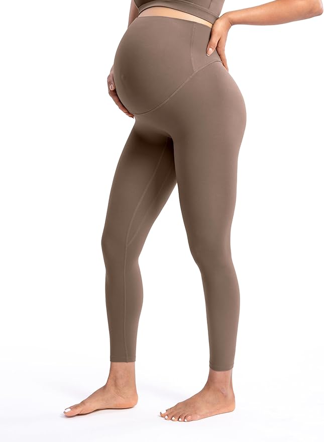 POSHDIVAH Women's Creamluxe Maternity Leggings 25"/28" Over The Belly Pregnancy by Poshdivah