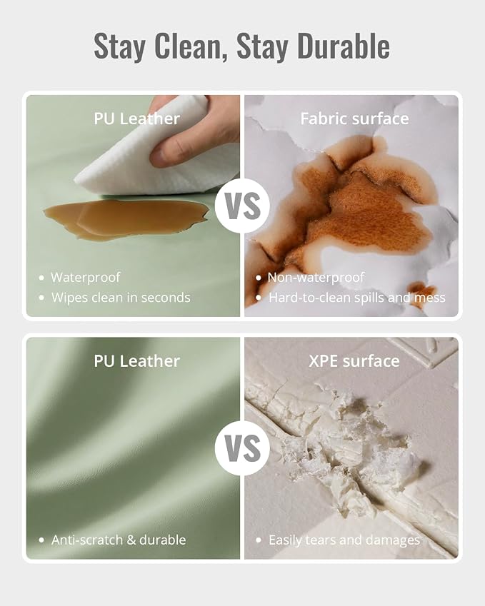 Blissful Diary Vegan Leather Baby Play Mat, 50x50 Thicken Foam Cushioned & - Image 7