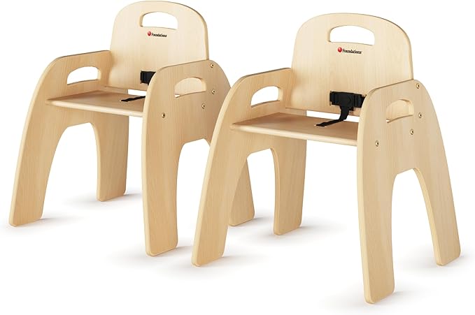 Foundations Simple Sitter 13” Low Wood Feeding Chairs, Wide No-Tip Base by FoundationsChildrensProducts