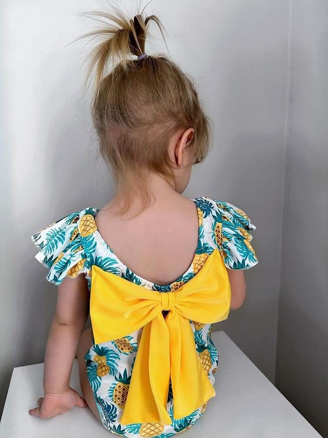 Toddler Girl Baby Ruffles Mermaid Fish Scale Swimsuit One Piece Swimwear - Image 4