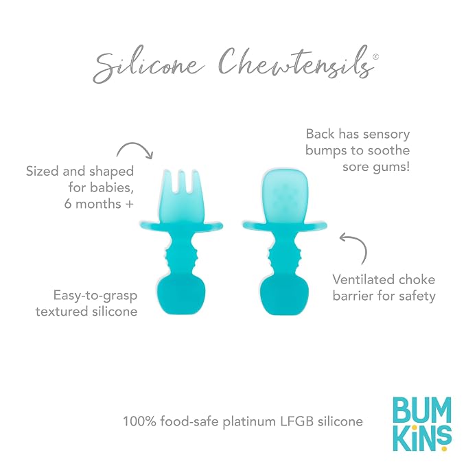 Bumkins Baby Utensils Set, Chewtensils Silicone Spoons - Image 5