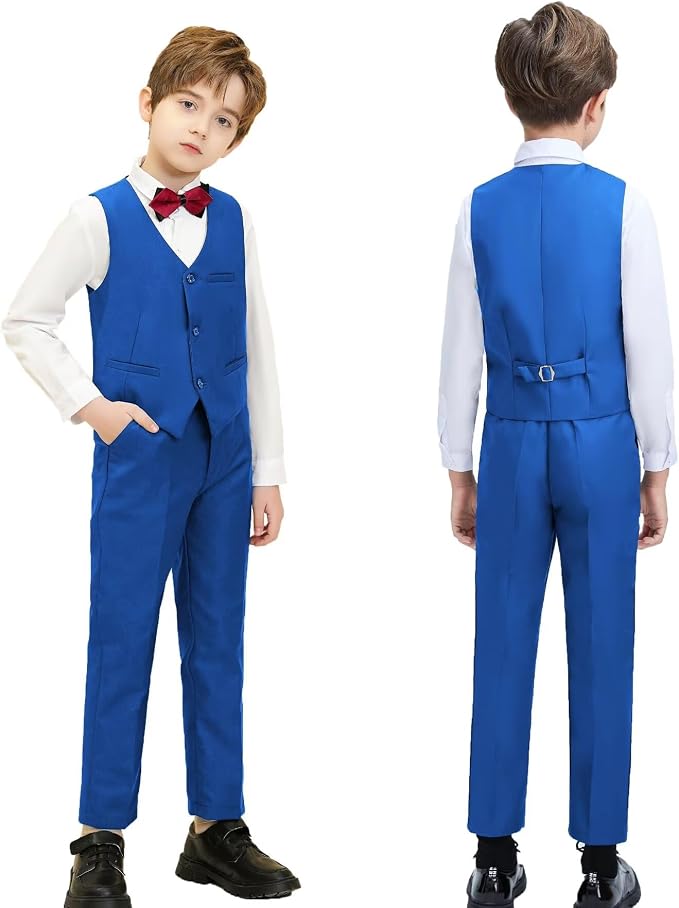 Boys Suit Set Slim Fit Kids Formal Suits Toddler Tuxedo Wedding Prom Classic - Image 6