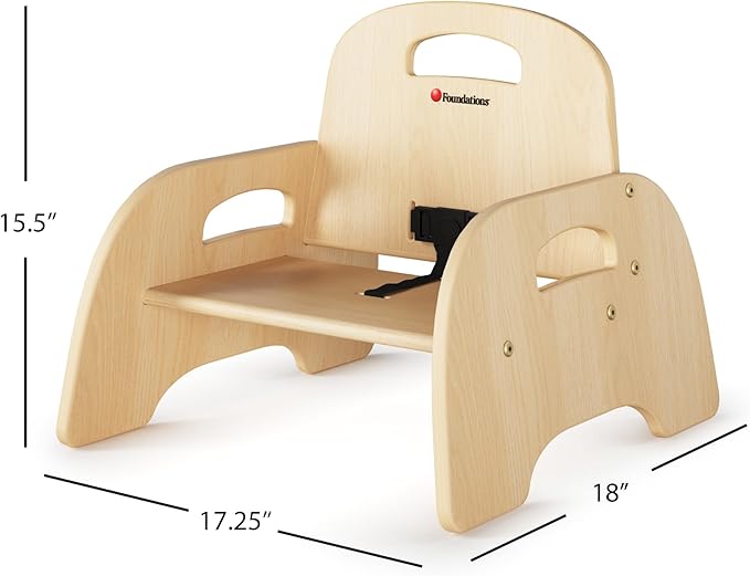 Foundations Simple Sitter Low Wood Feeding Chairs Multipack, Wide No-Tip Base - Image 3