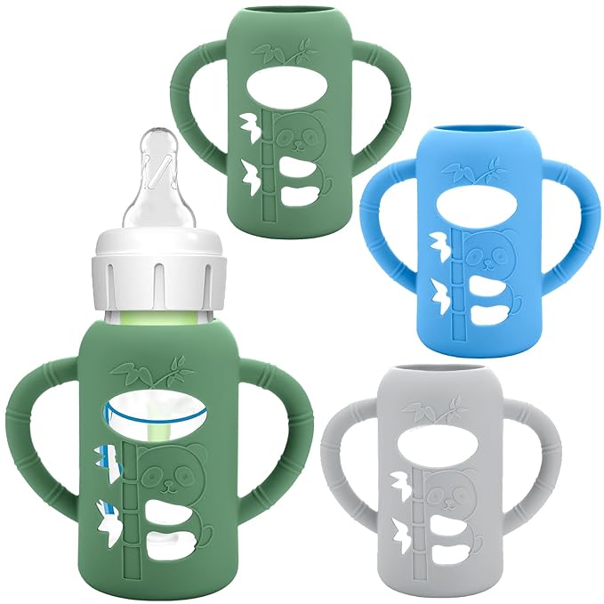 BUSOHA 3 Pack Silicone Sleeves for Dr. Brown's Glass Baby Bottles by BUSOHA
