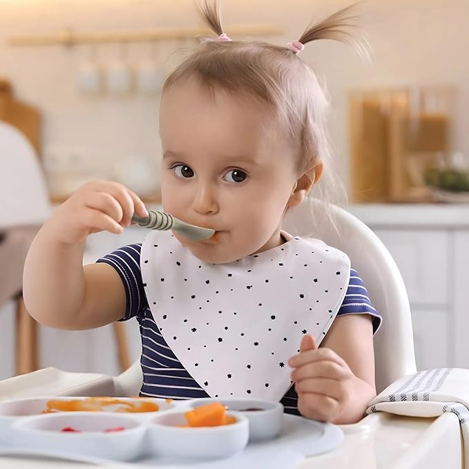 PandaEar 7 Pack Baby Led Weaning Spoons| Silicone Baby Spoons Self Feeding - Image 4