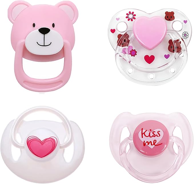 MAREBABY Pink Style Magnetic Pacifier Set 4 Pieces by MYREBABY