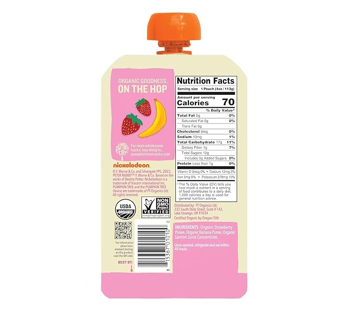 Pumpkin Tree Peter Rabbit Organics Strawberry and Banana Pure Fruit Snack - Image 2