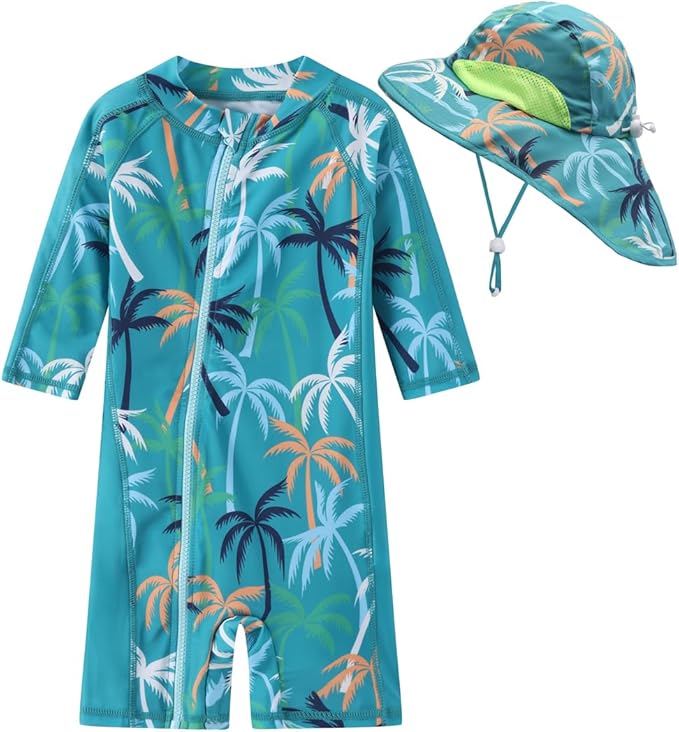 Toddler Baby Boys Swimsuit Rashguard One Piece Zipper Bathing Suit by Unknown