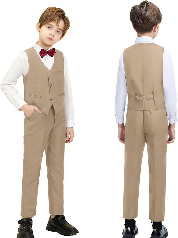 Boys Suit Set Slim Fit Kids Formal Suits Toddler Tuxedo Wedding Prom Classic - Image 6