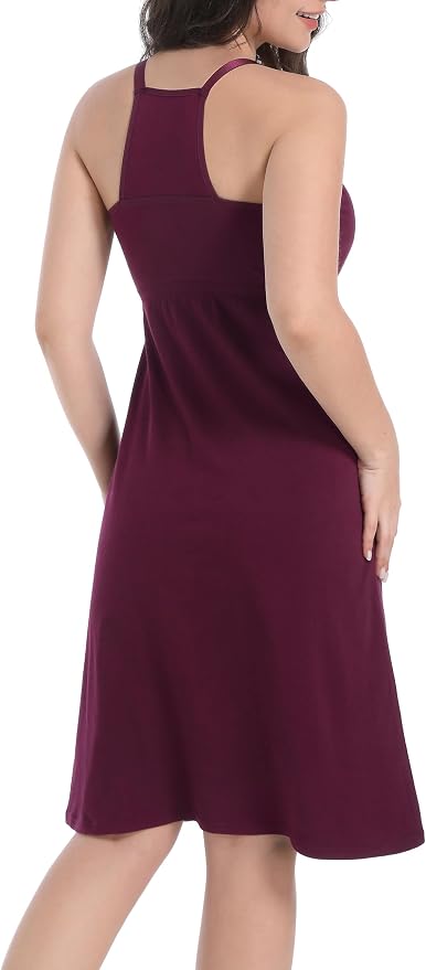 SUIEK 3-Pack Maternity Nursing Nightgown Cotton Breastfeeding Dress Pregnancy - Image 5