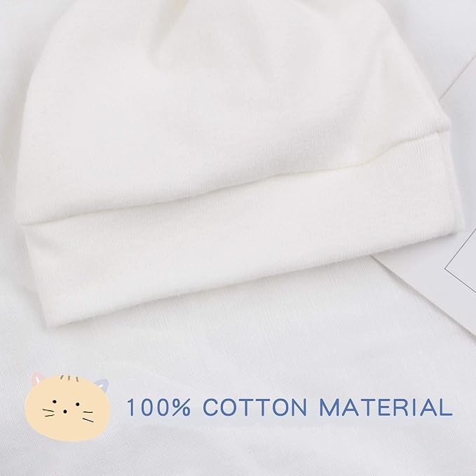 JANGANNSA Newborn Baby Hat Infant Baby Boys Beanie Top Knot Stretchy Hats - Image 4