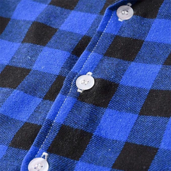 Schbbbta Kids Pajamas Set, Plaid Button Down Pjs - Image 5