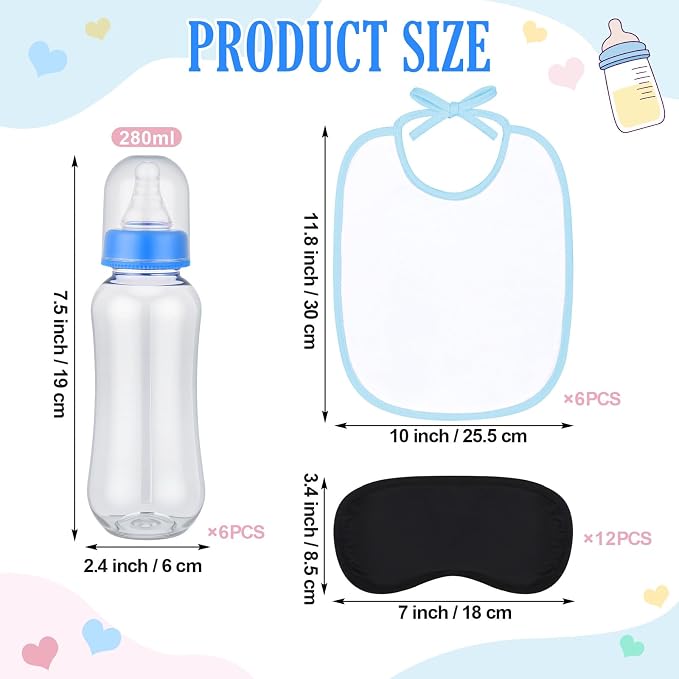 Leinuosen 24 Pcs Baby Shower Blindfold Feeding Game Set Include 6 Plastic Chug - Image 2