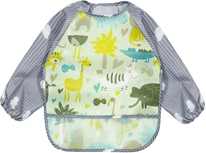 PandaEar (3 Pack Long Sleeve Bibs| Waterproof Full Sleeve Bib - Image 4