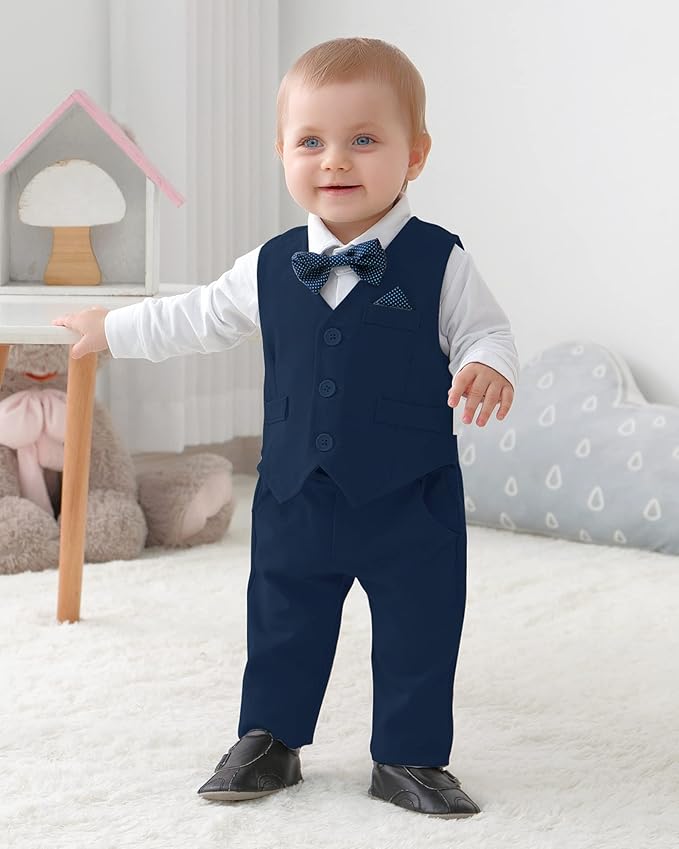 DISAUR Baby Boy Clothes Toddler Boy Outfits 4PCS Gentleman Dress - Image 2