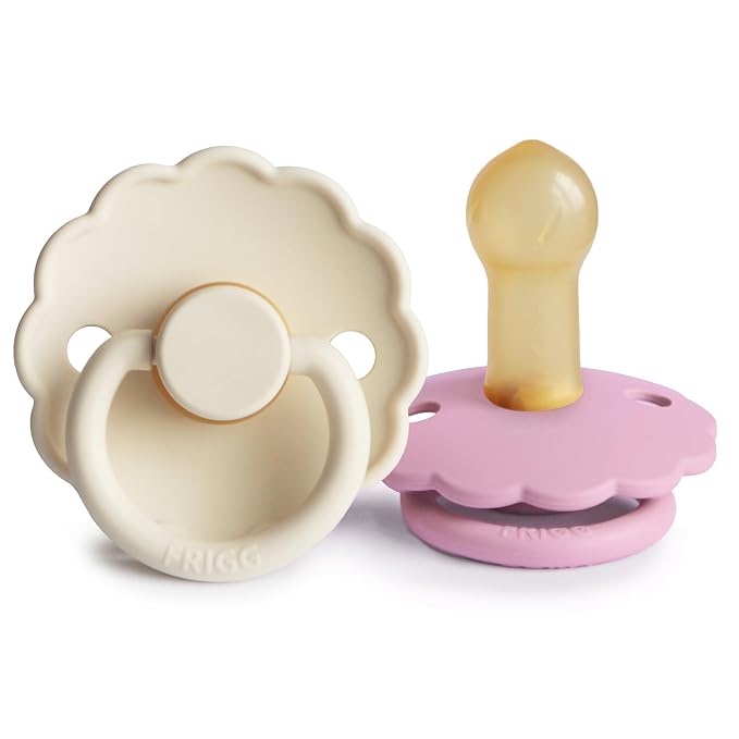 FRIGG Daisy Natural Rubber Baby Pacifier | Made in Denmark | BPA-Free 2-Pack by mushie