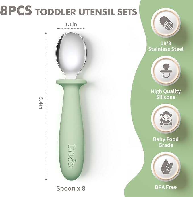 DRKIO 8 PCS Toddler Spoons Set - Image 2