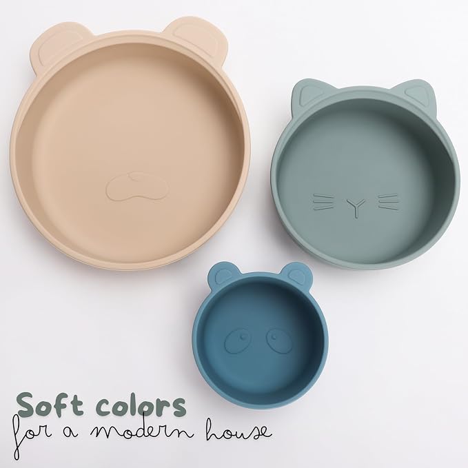 Ali+Oli Children's Stackable Snack Bowl Set BPA Free Food-Grade Silicone Bowls - Image 7