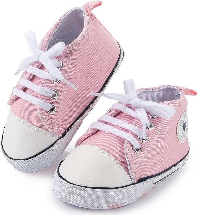 Meckior Baby Girls Boys Canvas Sneakers Soft Sole High-Top Ankle Infant First - Image 5