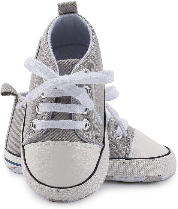 Meckior Baby Girls Boys Canvas Sneakers Soft Sole High-Top Ankle Infant First - Image 2